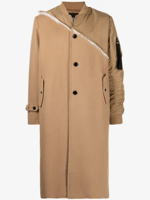 Mostly Heard Rarely Seen manteau boutoné à design à empiècements
