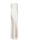 Michelle Mason silk cowl neck gown - White