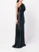 Michelle Mason silk asymmetrical gathered gown