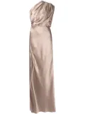 Michelle Mason silk aymmetrical gathered gown - Neutrals