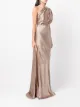 Michelle Mason silk aymmetrical gathered gown