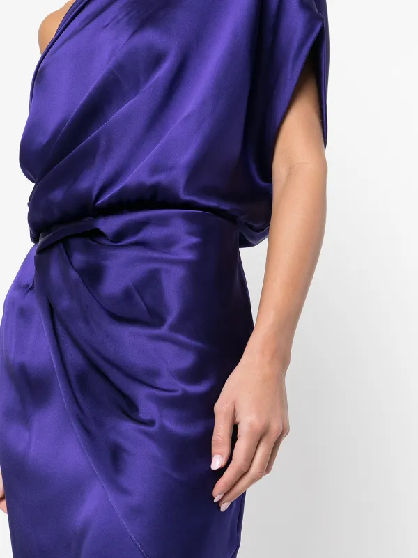 michelle mason purple silk dress