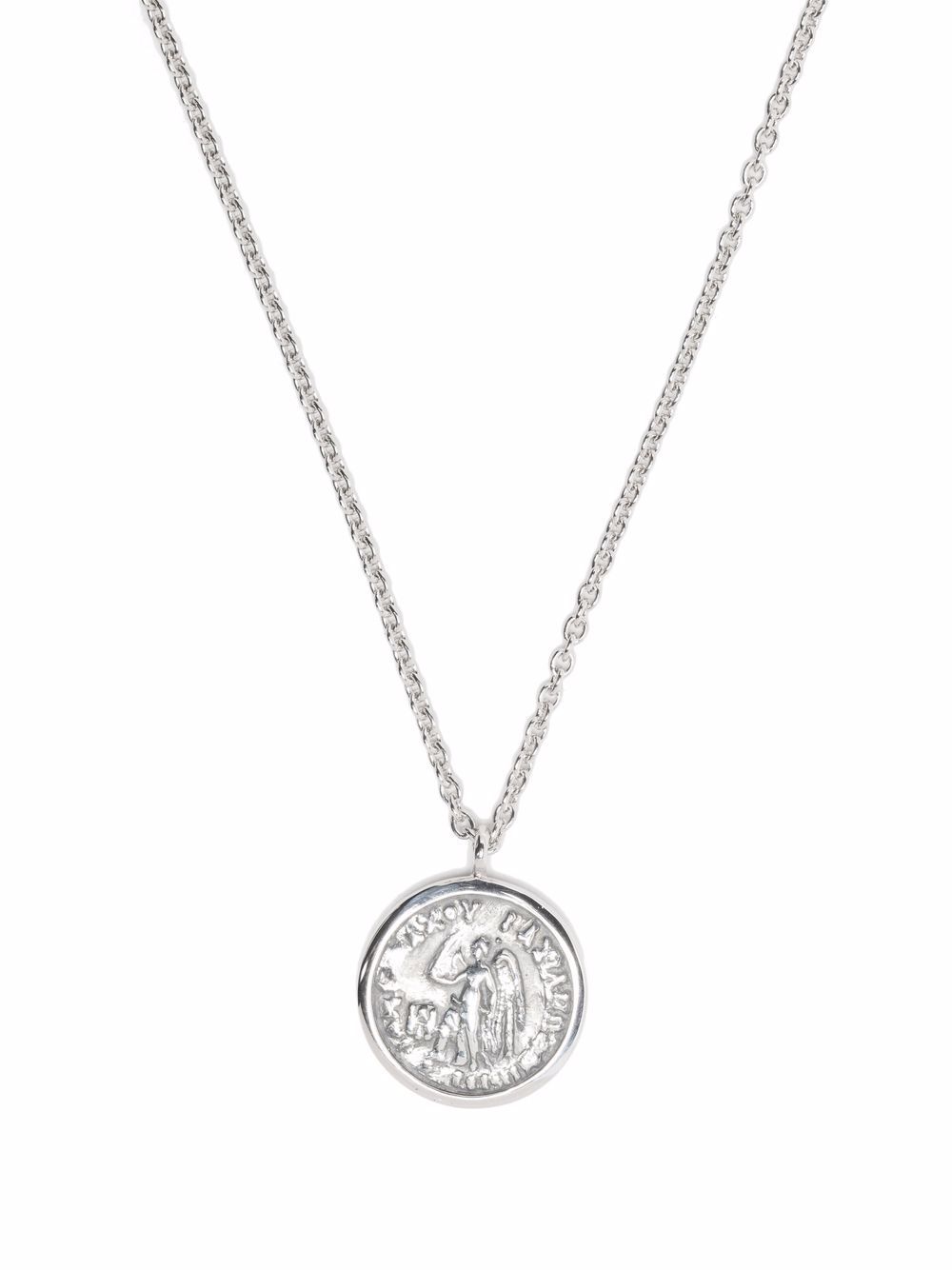 фото Tom wood короткое серебряное колье coin pendant angel