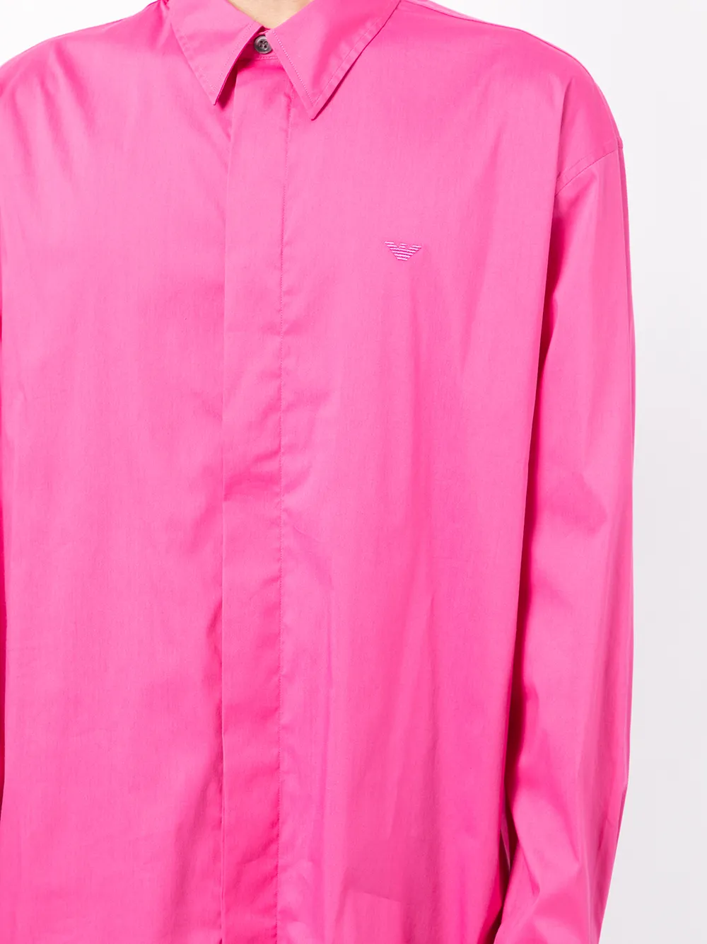 фото Emporio armani рубашка с длинными рукавами и вышитым логотипом