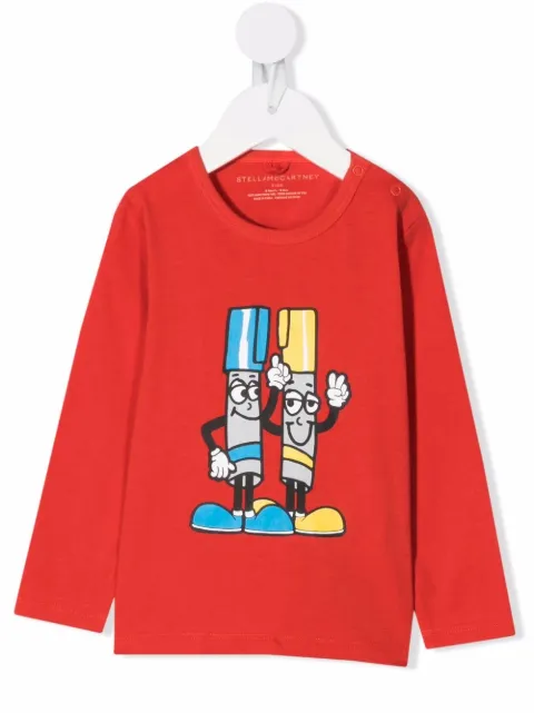 Stella McCartney Kids graphic-print longsleeved T-shirt