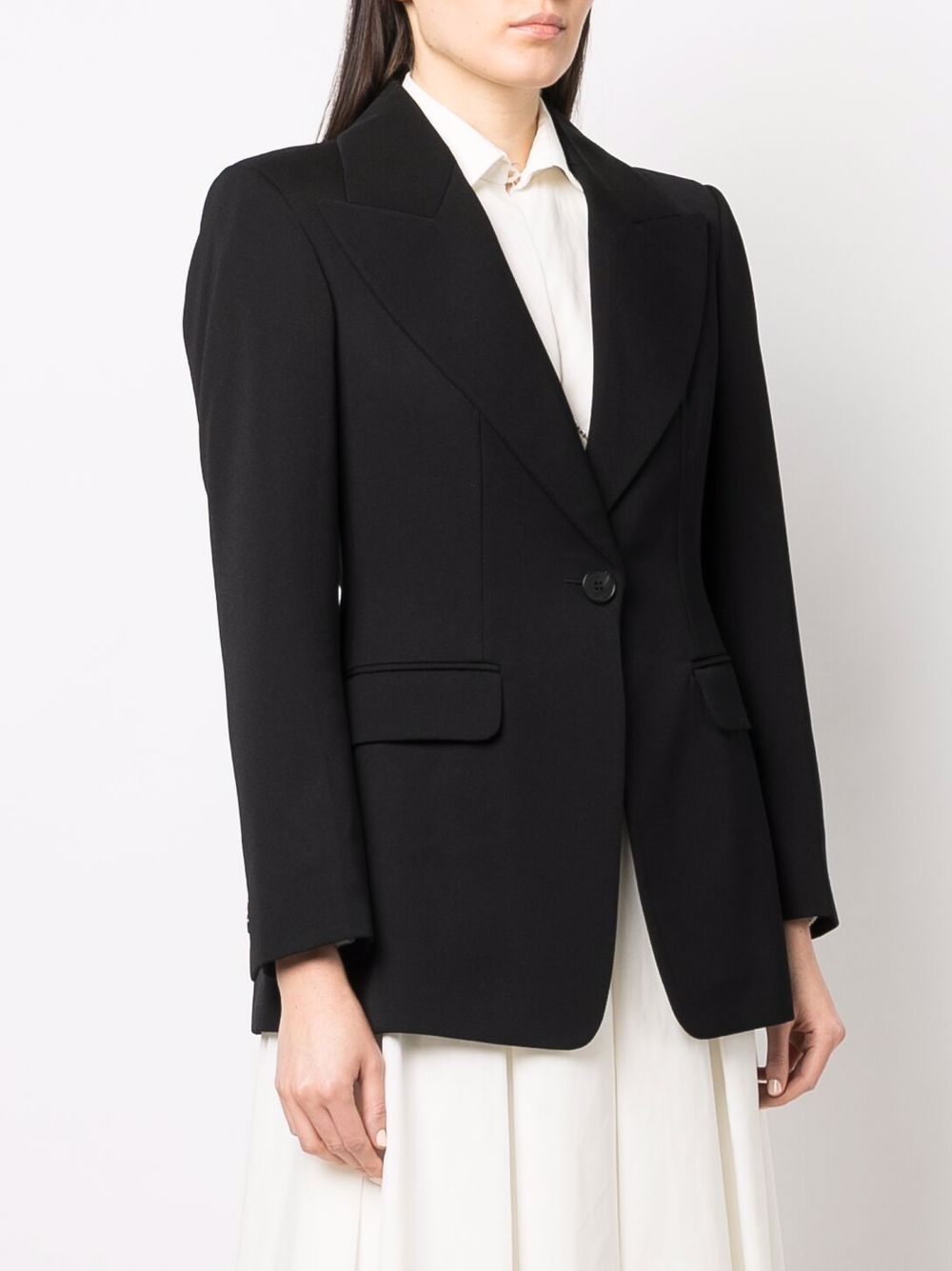 Shop Alexander Mcqueen Rear-tie Single-breasted Blazer In Schwarz