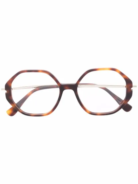 Max Mara Eyewear hexagonal tortoiseshell glasses
