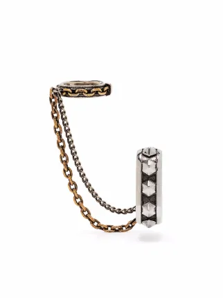 Oro Orecchini con borchie e catena Farfetch Donna Accessori Gioielli Orecchini 
