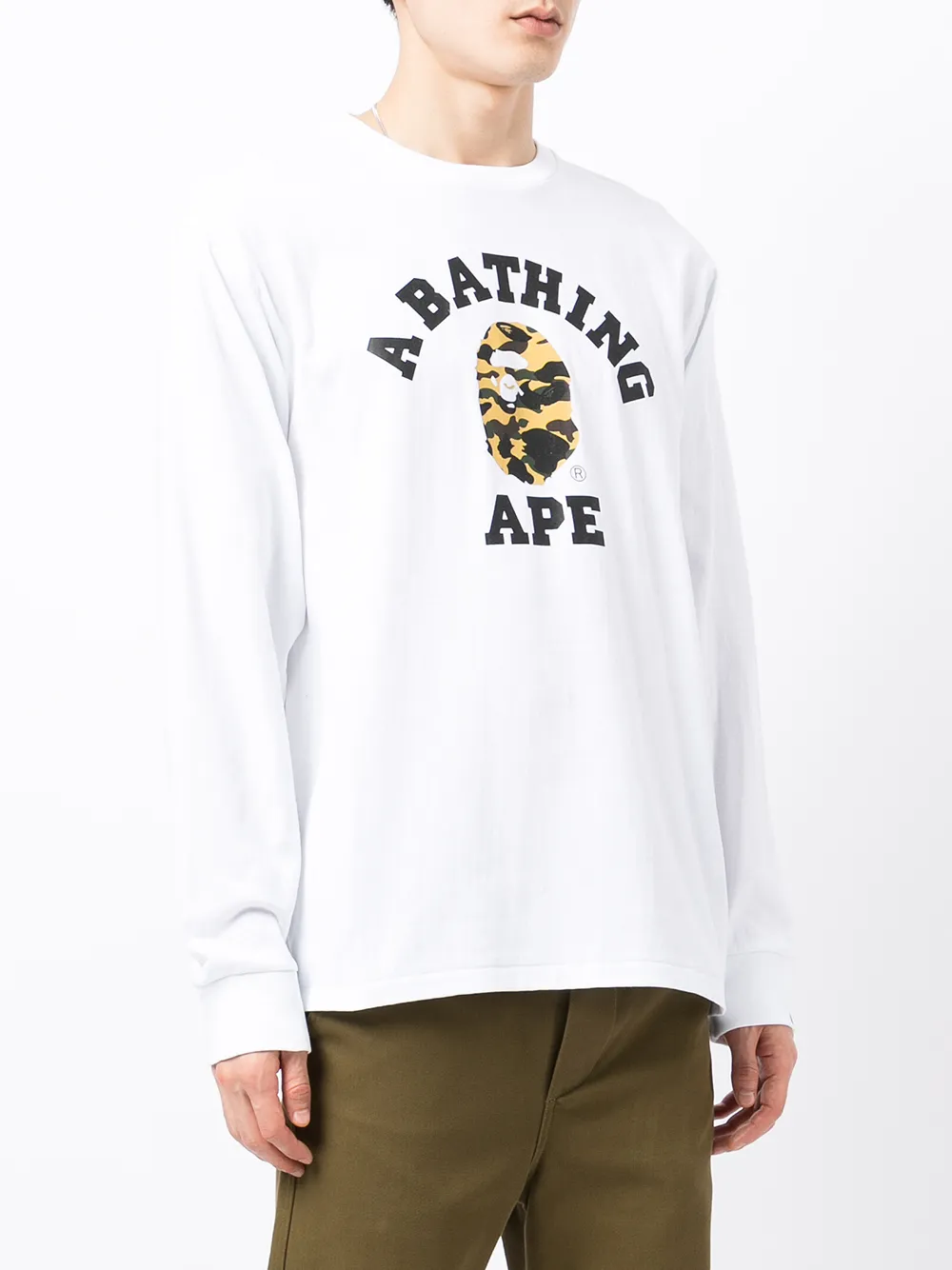 фото A bathing ape® топ с длинными рукавами и логотипом