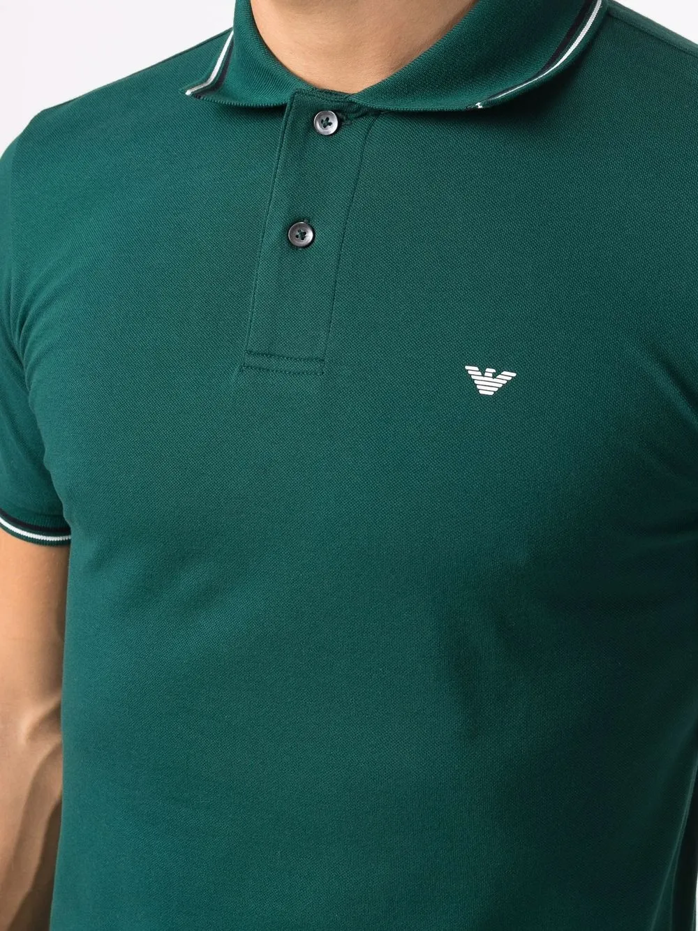 фото Emporio armani рубашка поло с вышитым логотипом