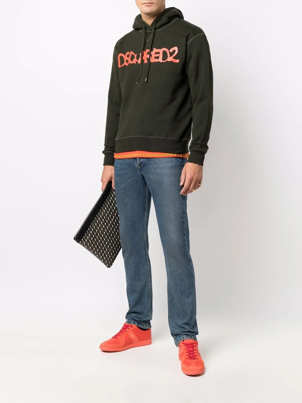 Dsquared2 Hoodie met logoprint - Groen