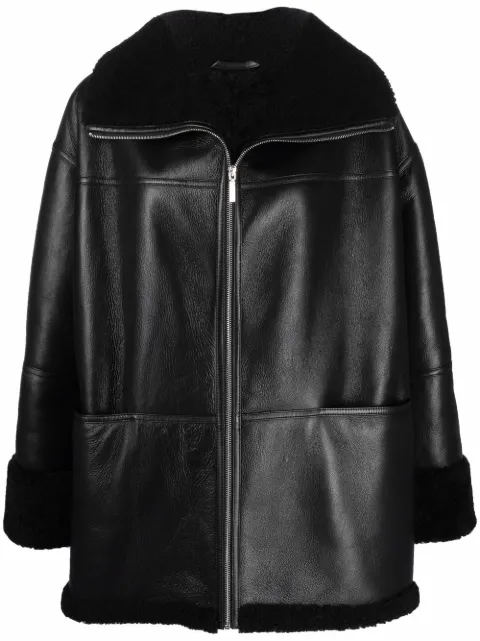 TOTEME oversized shearling-trim jacket