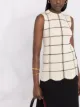 Jil Sander scallop-hem sleeveless top