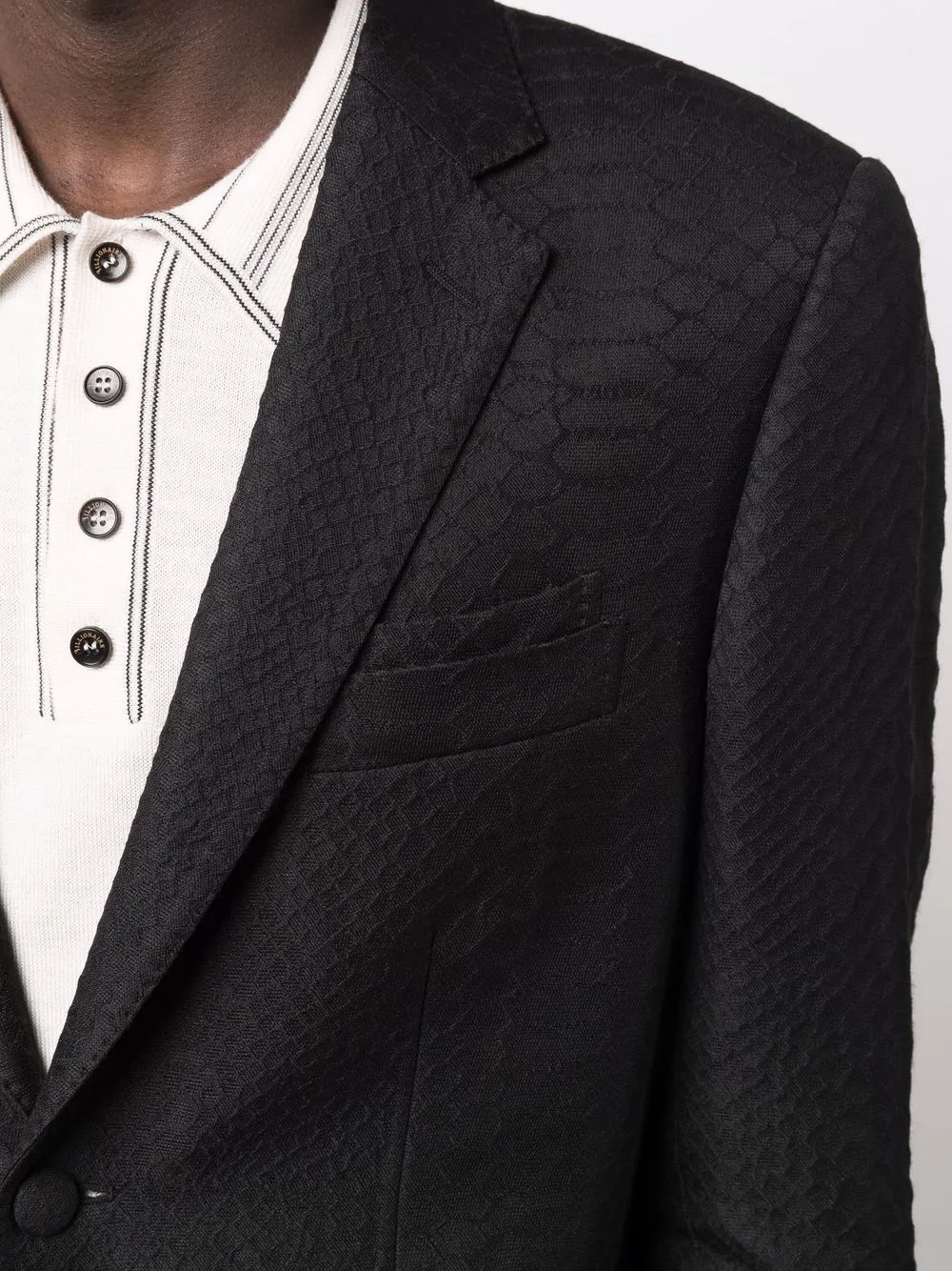 Shop Billionaire Jaquard Crocodile-effect Tailored Blazer In Black