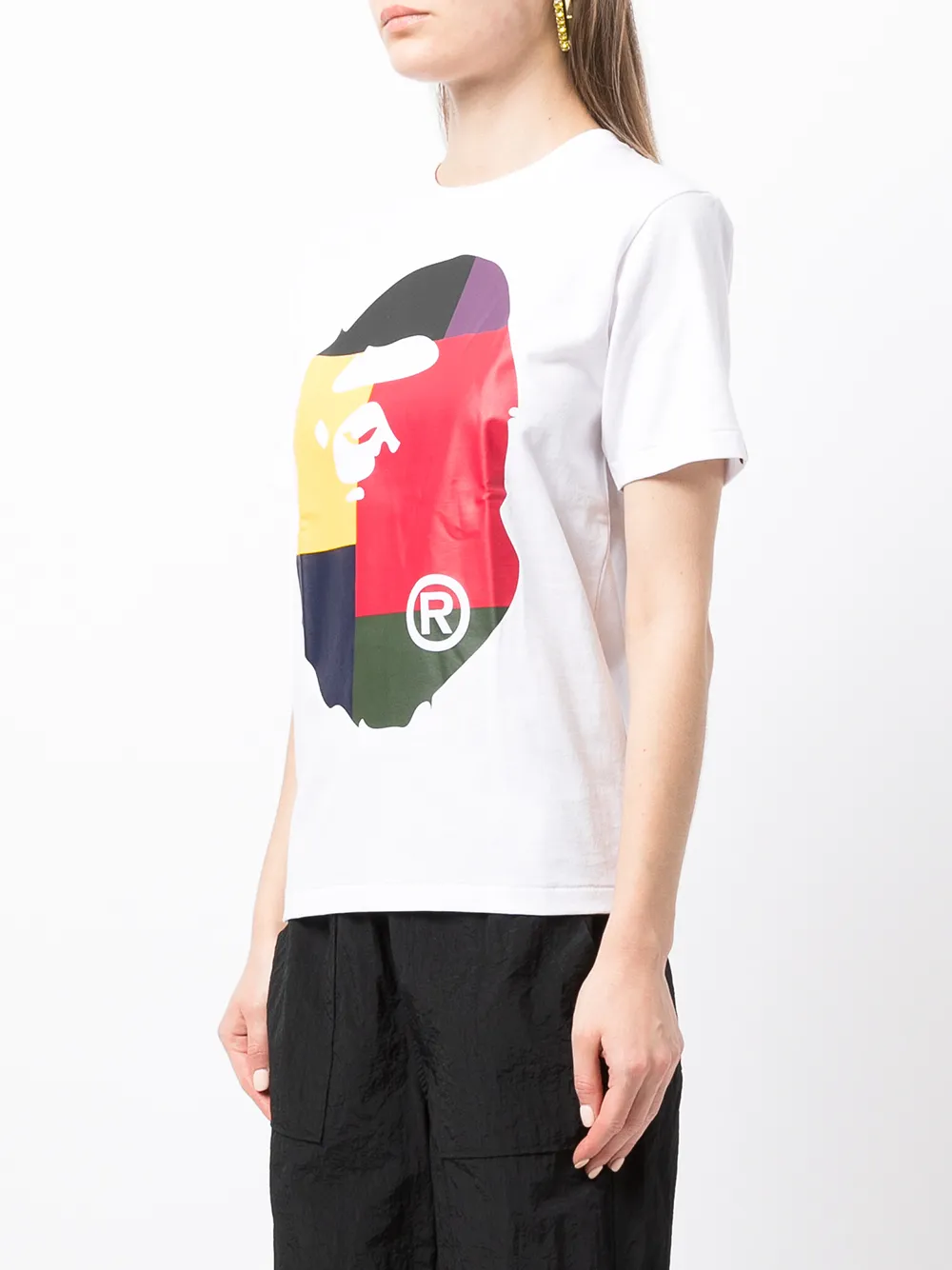 фото A bathing ape® футболка big ape head в стиле колор-блок