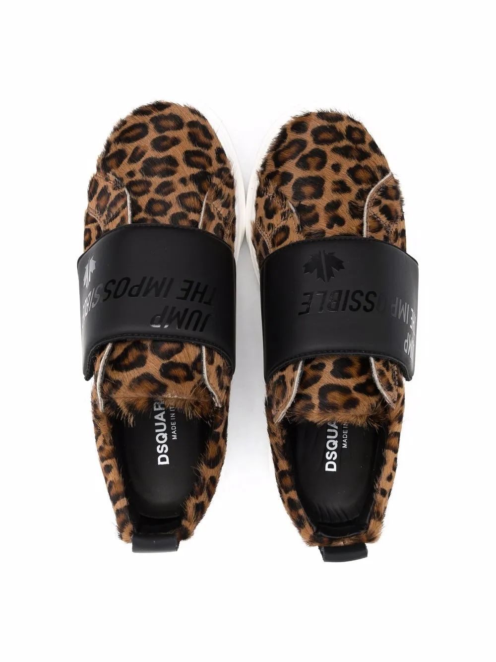 фото Dsquared2 kids слипоны с леопардовым принтом