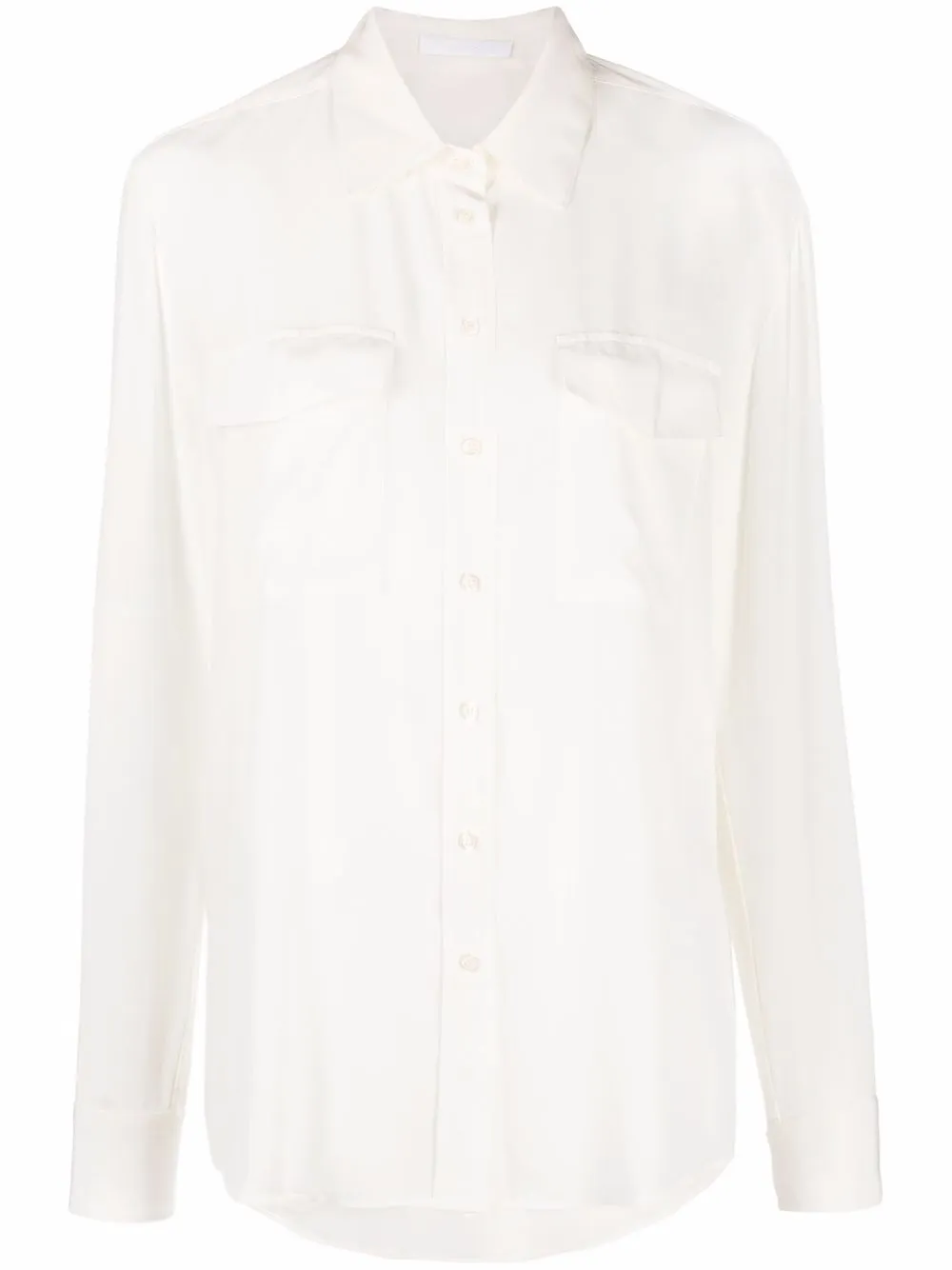 

BOSS camisa de seda con botones - Blanco