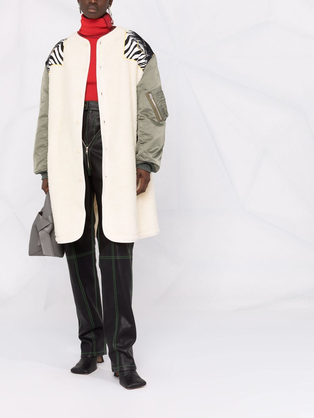 фото Junya watanabe пальто со вставками из коллаборации с versace