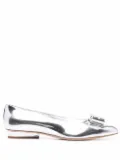 Ferragamo Viva bow ballerina shoes - Silver