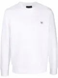 Emporio Armani logo-patch crew-neck sweatshirt - White