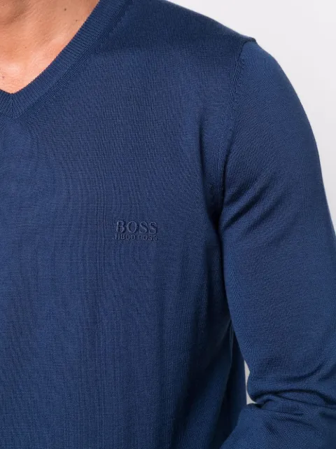 Shop Boss Hugo Boss V-neck virgin-wool 