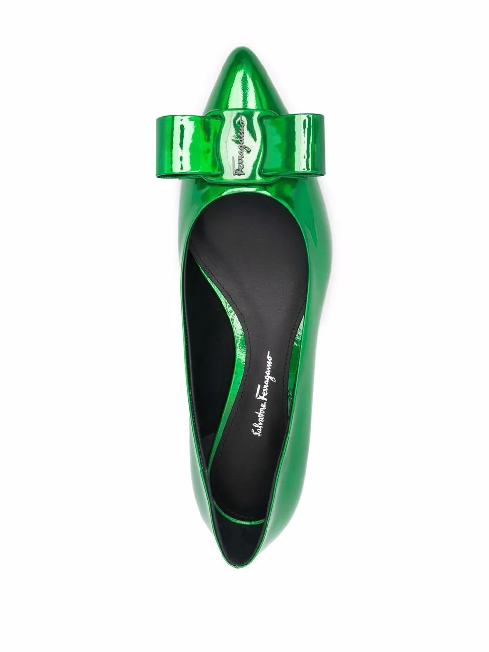 Ferragamo Viva ballerina's met strik Groen