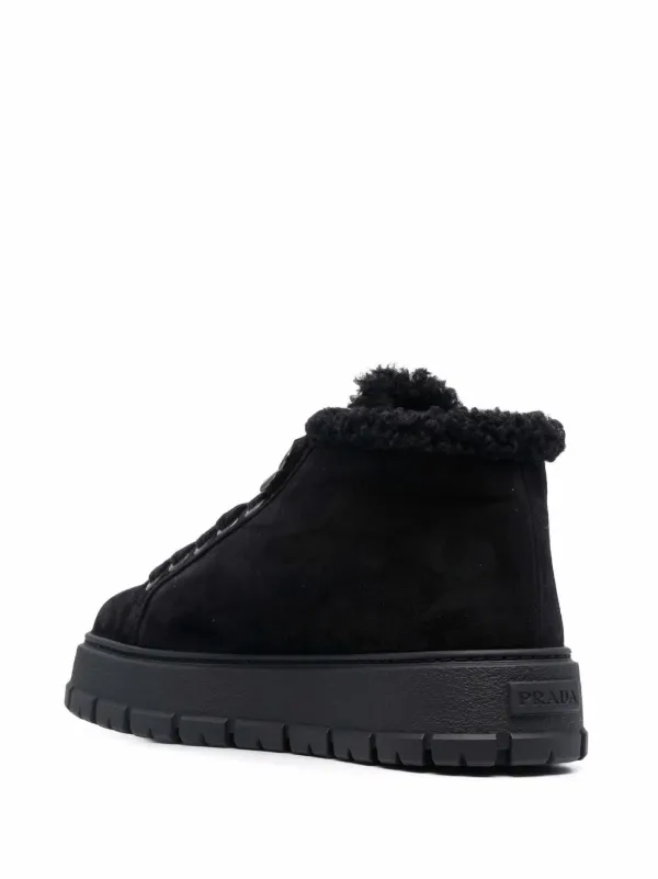 Prada ロゴ アンクルブーツ | ブラック | FARFETCH JP