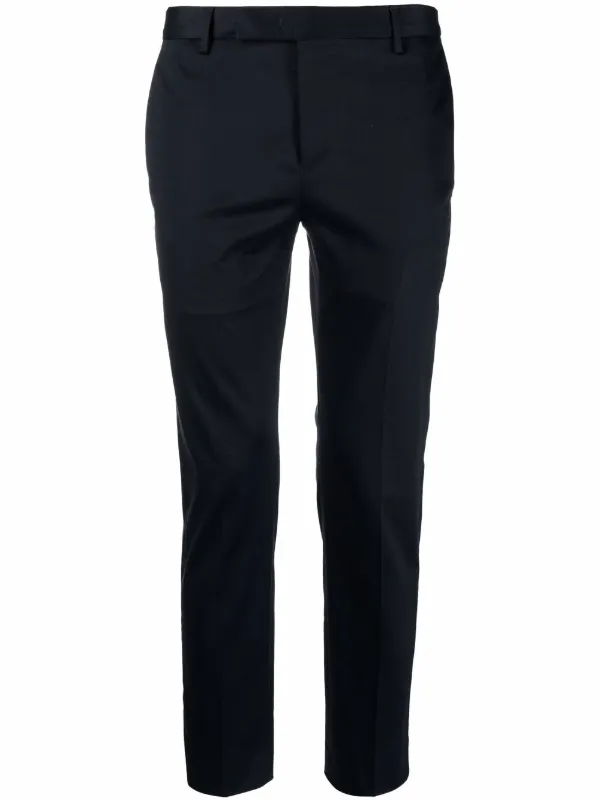 Pt01 blue low-rise slim-fit trousers 