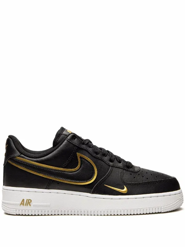 Nike air force 1 black store with gold