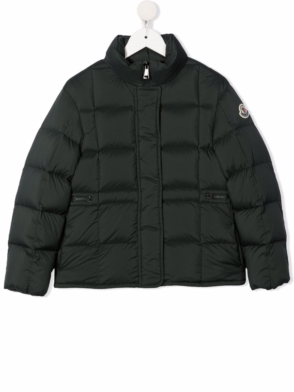 фото Moncler enfant пуховик с нашивкой-логотипом