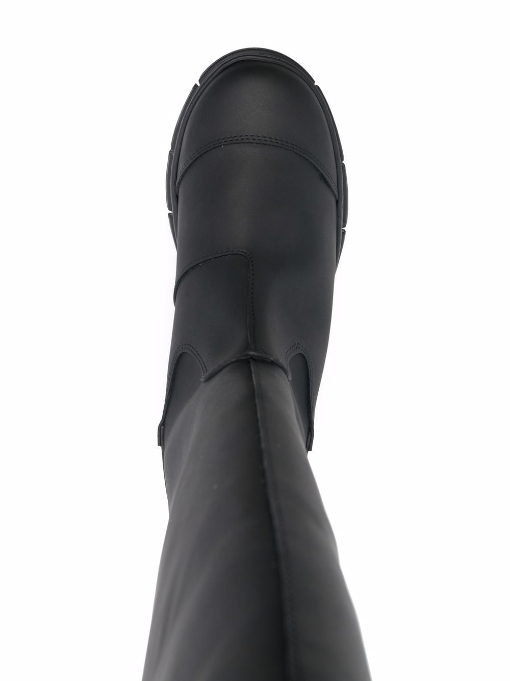 Shop Ganni Fur-lined Knee Boots In Black