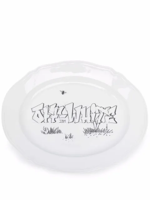 Off-White Bandeja oval x Ginori 1735 com estampa de logo