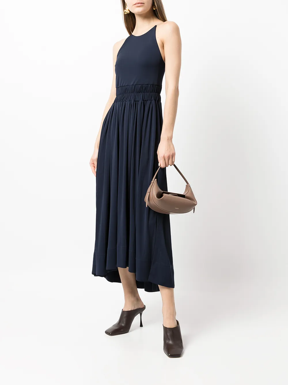 oasis megan midi dress navy