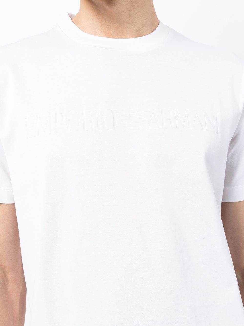 Shop Emporio Armani Crew-neck Cotton T-shirt In 白色