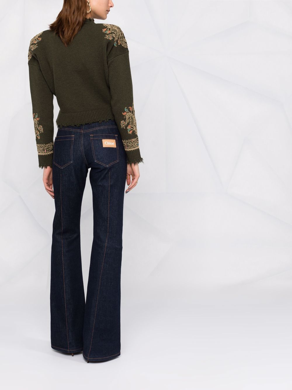 Shop Etro Maglie Embroidered Knit Jumper In Grün