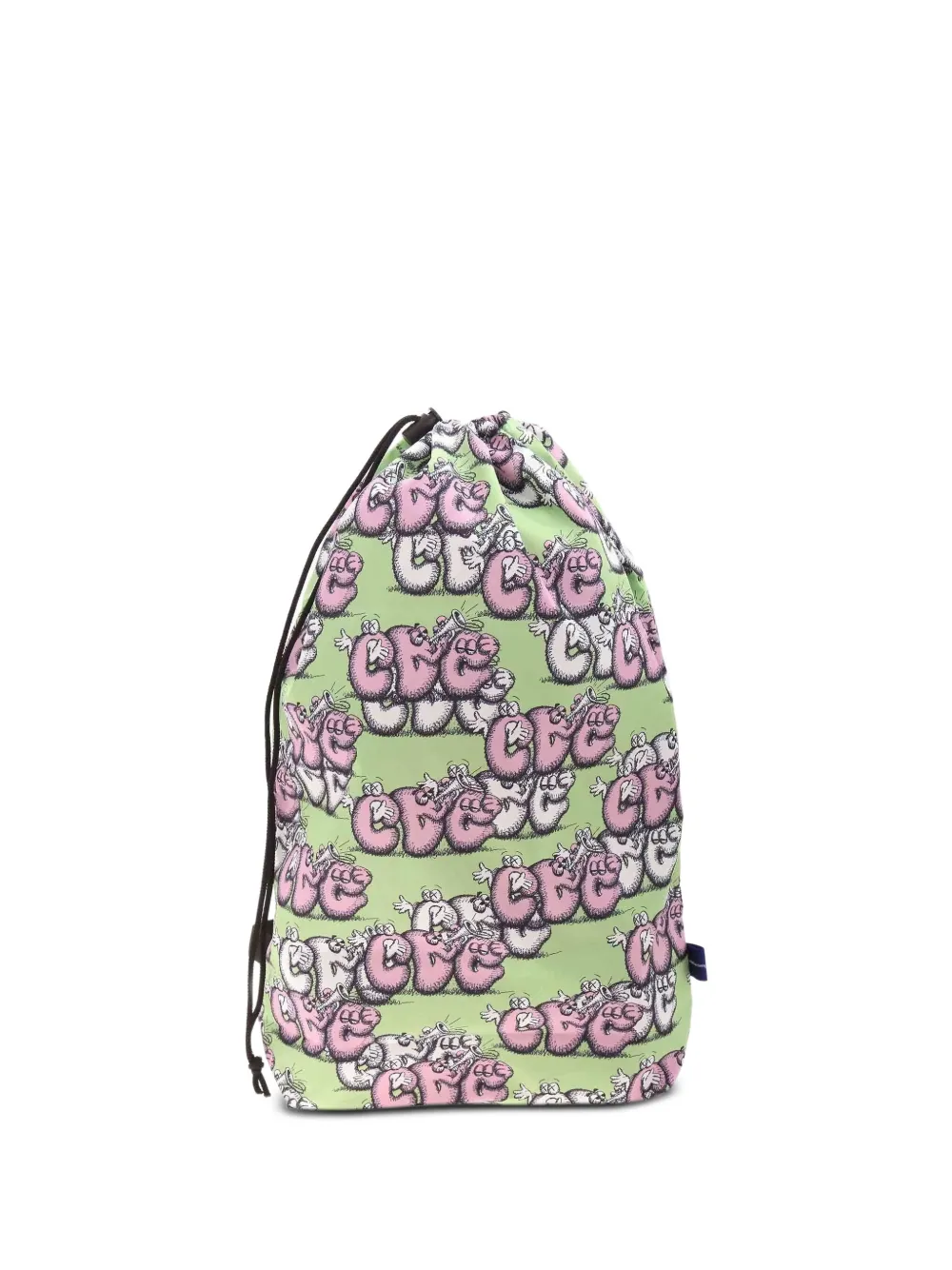Comme Des Garçons Shirt drawstring graphic-print backpack | Green | Image 1