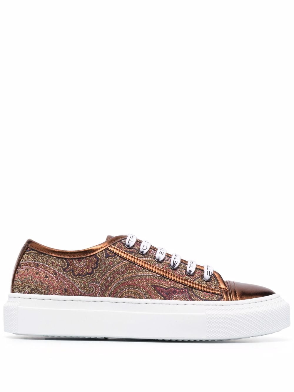 paisley-print leather sneakers