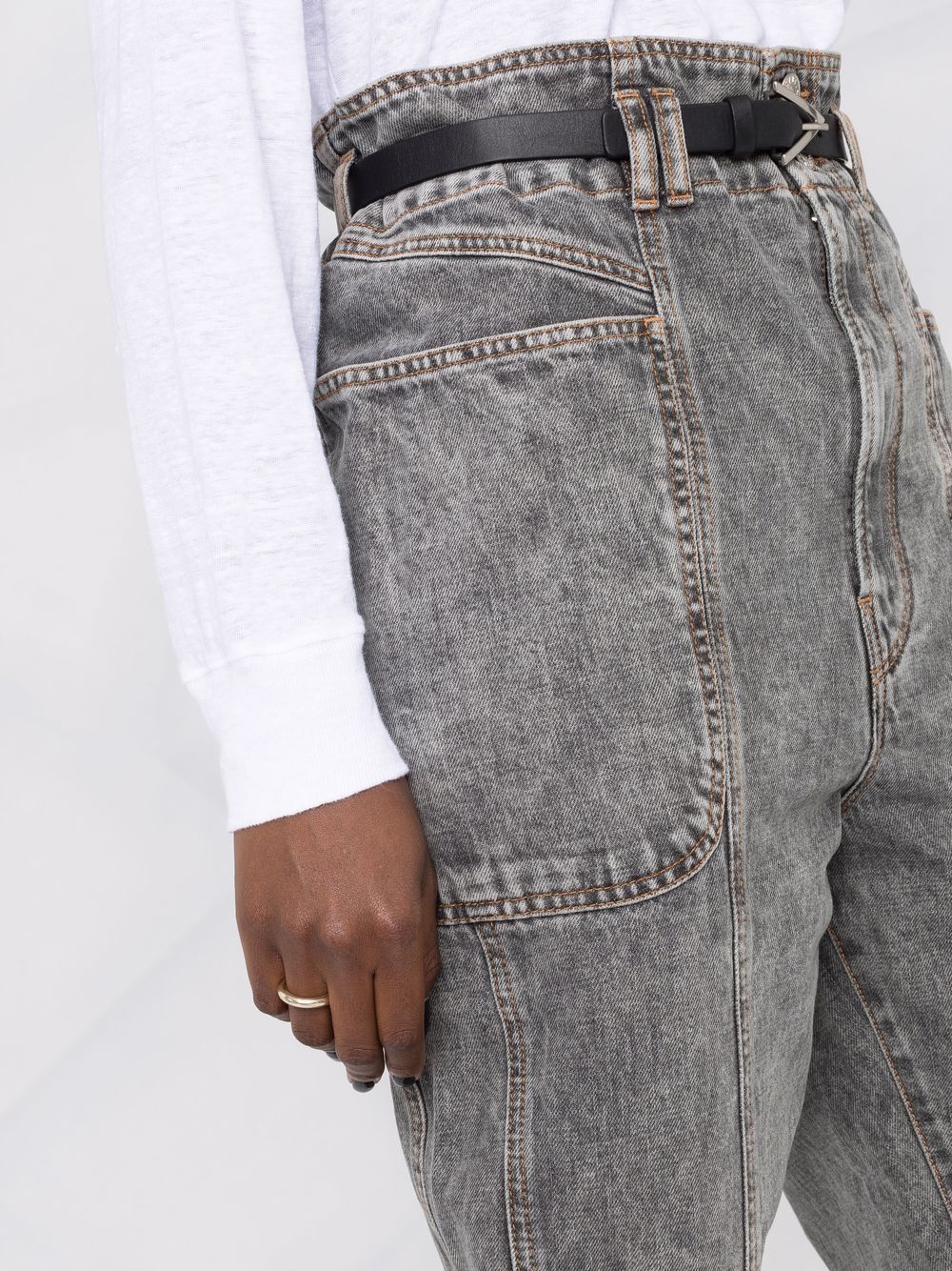 фото Isabel marant étoile широкие джинсы с эффектом потертости