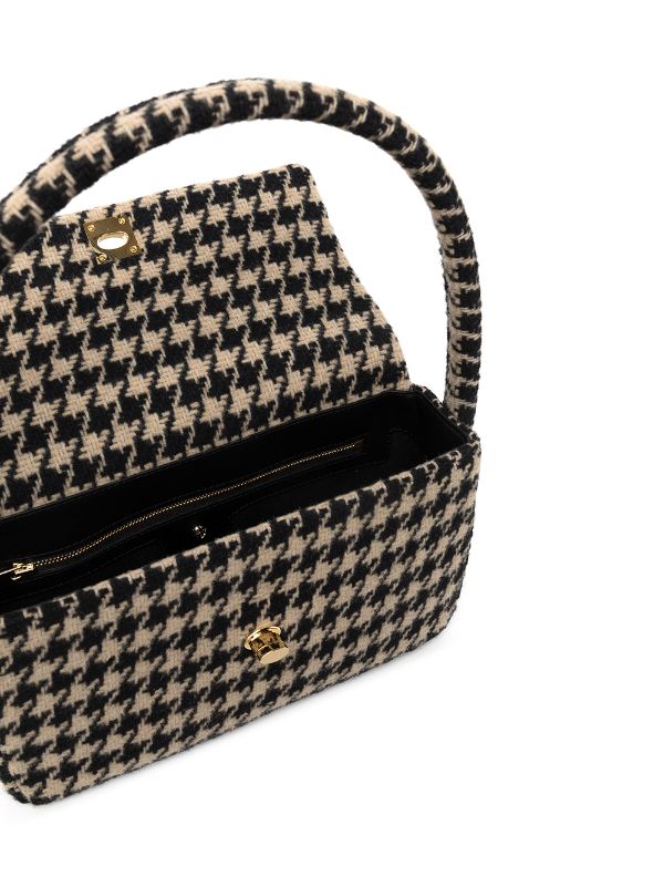 ANINE BING Nico Bag - Black And White Houndstooth