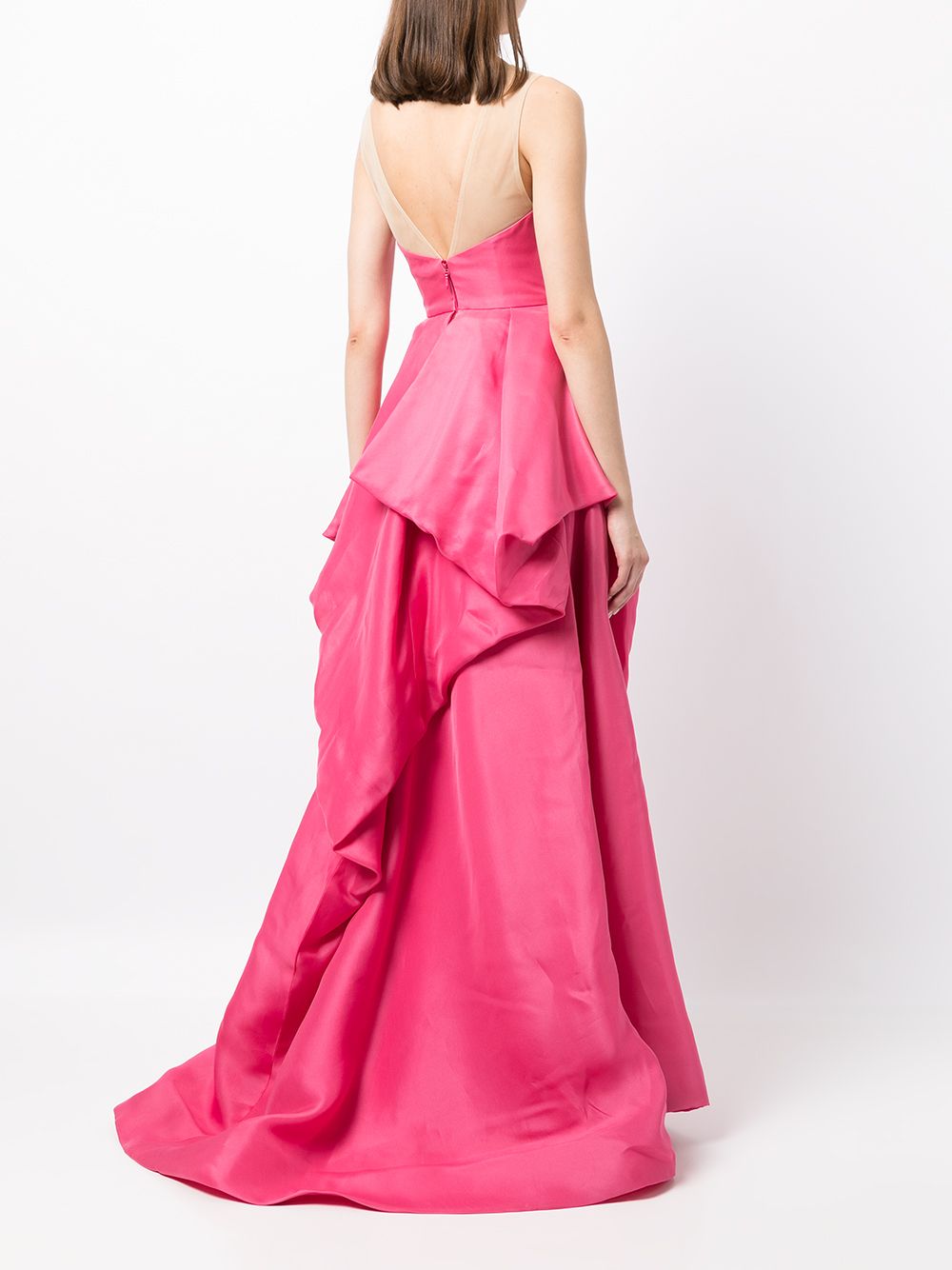 фото Monique lhuillier illusion-neckline silk gown