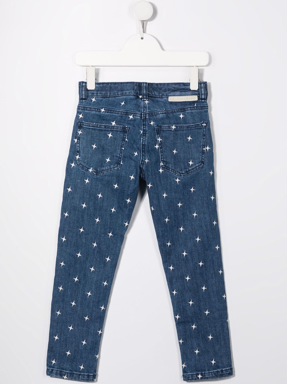 Stella McCartney Kids Straight jeans met geborduurde sterren - Blauw