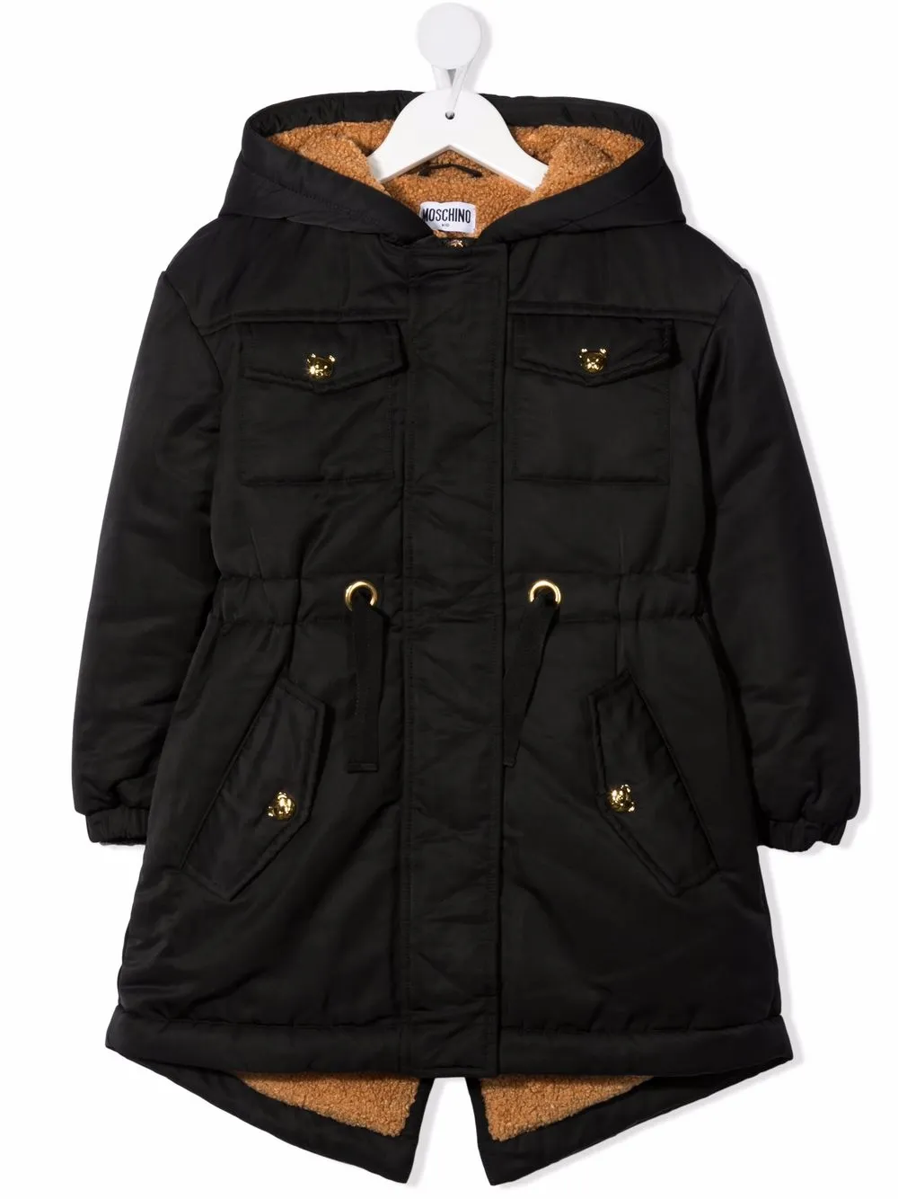 

Moschino Kids parka con motivo Teddy Bear - Negro