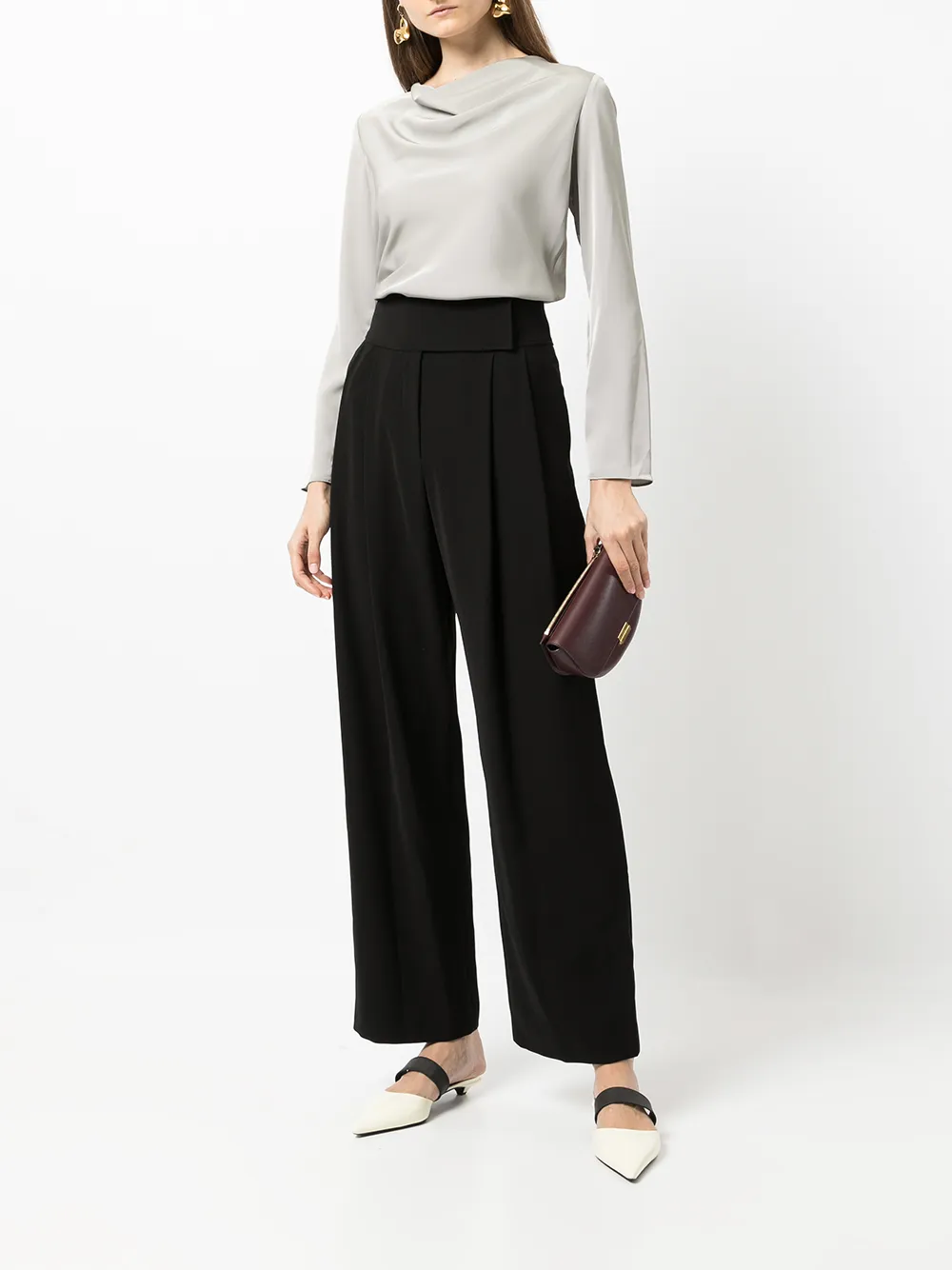 фото Emporio armani топ с длинными рукавами и воротником-хомутом