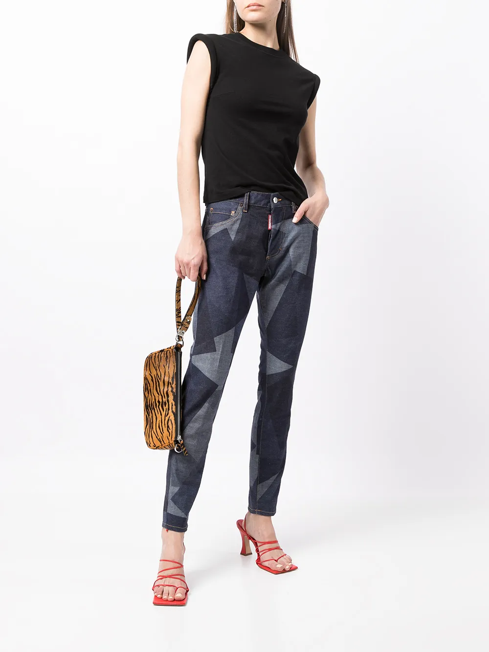 фото Dsquared2 узкие джинсы со вставками