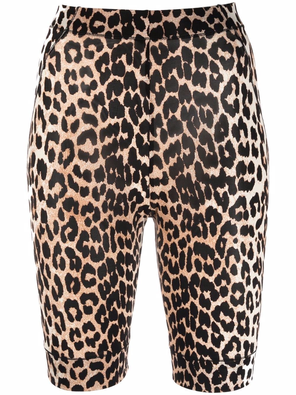 leopard-print shorts