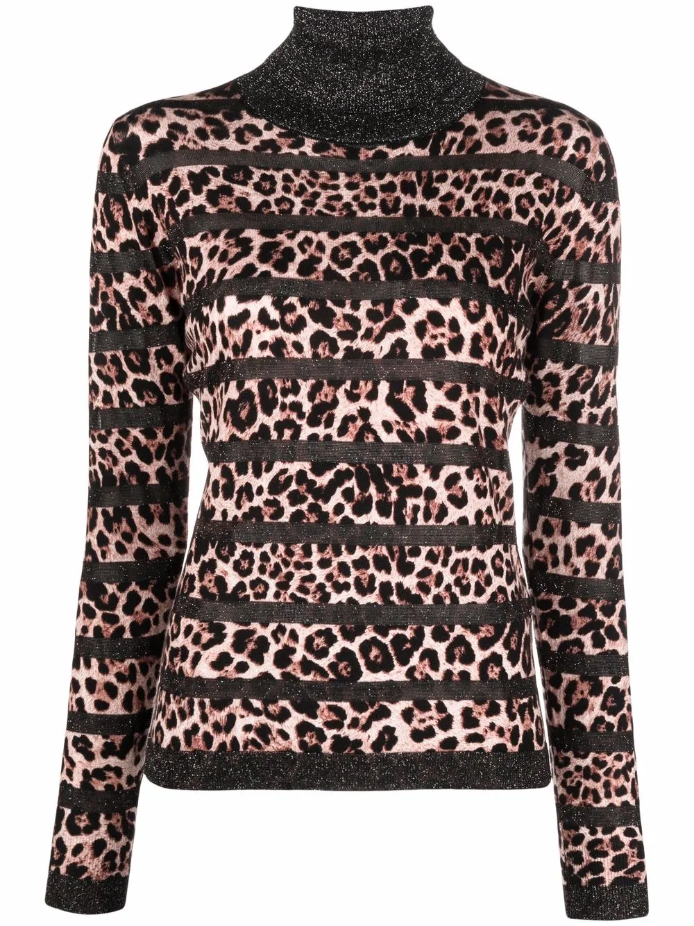 Shop LIU JO leopard-print striped jumper with Express Delivery - FARFETCH