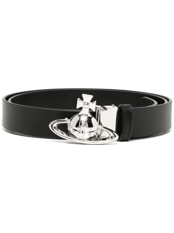 Shop Vivienne Westwood orb-buckle belt 
