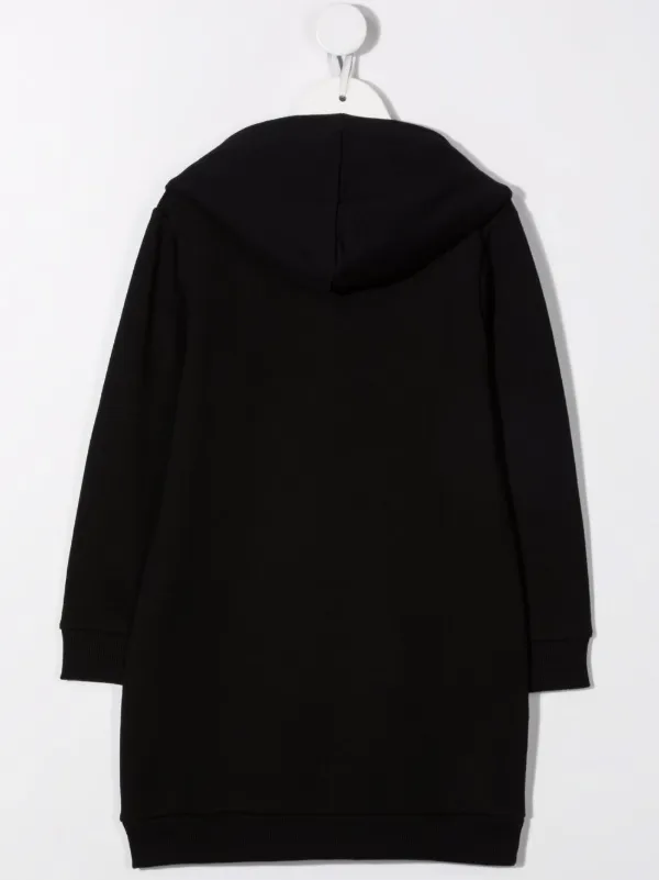 Abito modello felpa con ricamo Farfetch Bambina Abbigliamento Vestiti Vestiti stampati Nero 