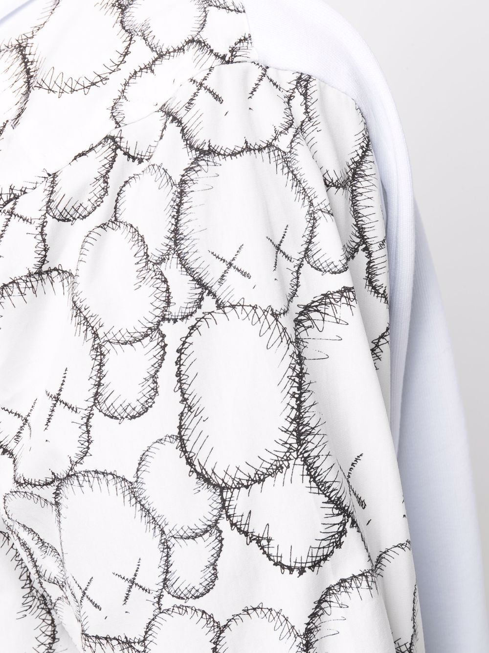 Shop Comme Des Garçons Shirt Graphic-print Zip-up Hoodie In Weiss