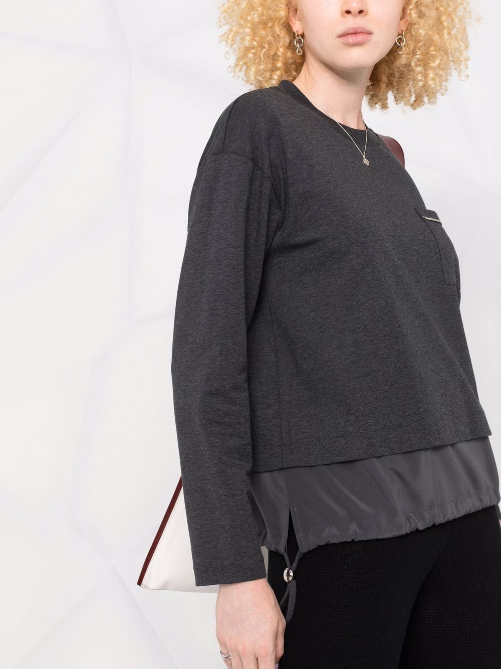 фото Peserico drawstring-hem longsleeved top